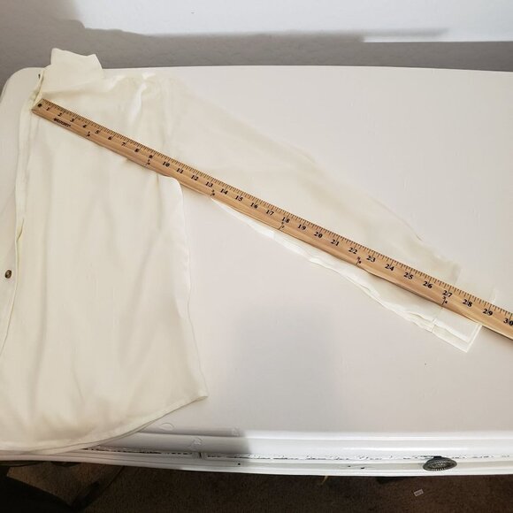 Everly Sheer long sleeve button down blouse size L NWT - Picture 6 of 9